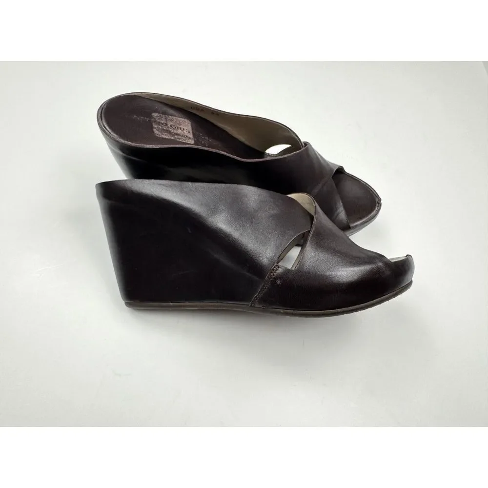 AGL Attilio Giusti Leombruni Italy Platform Wedge Sandal Women 38 US8 EUCLeather